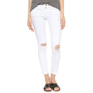 Frame Denim Women's White Ripped Skinny Jeans